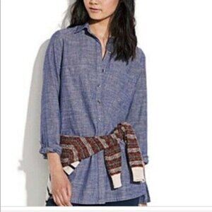 Madewell XS Chambray Denim Button Down Tunic Shirt